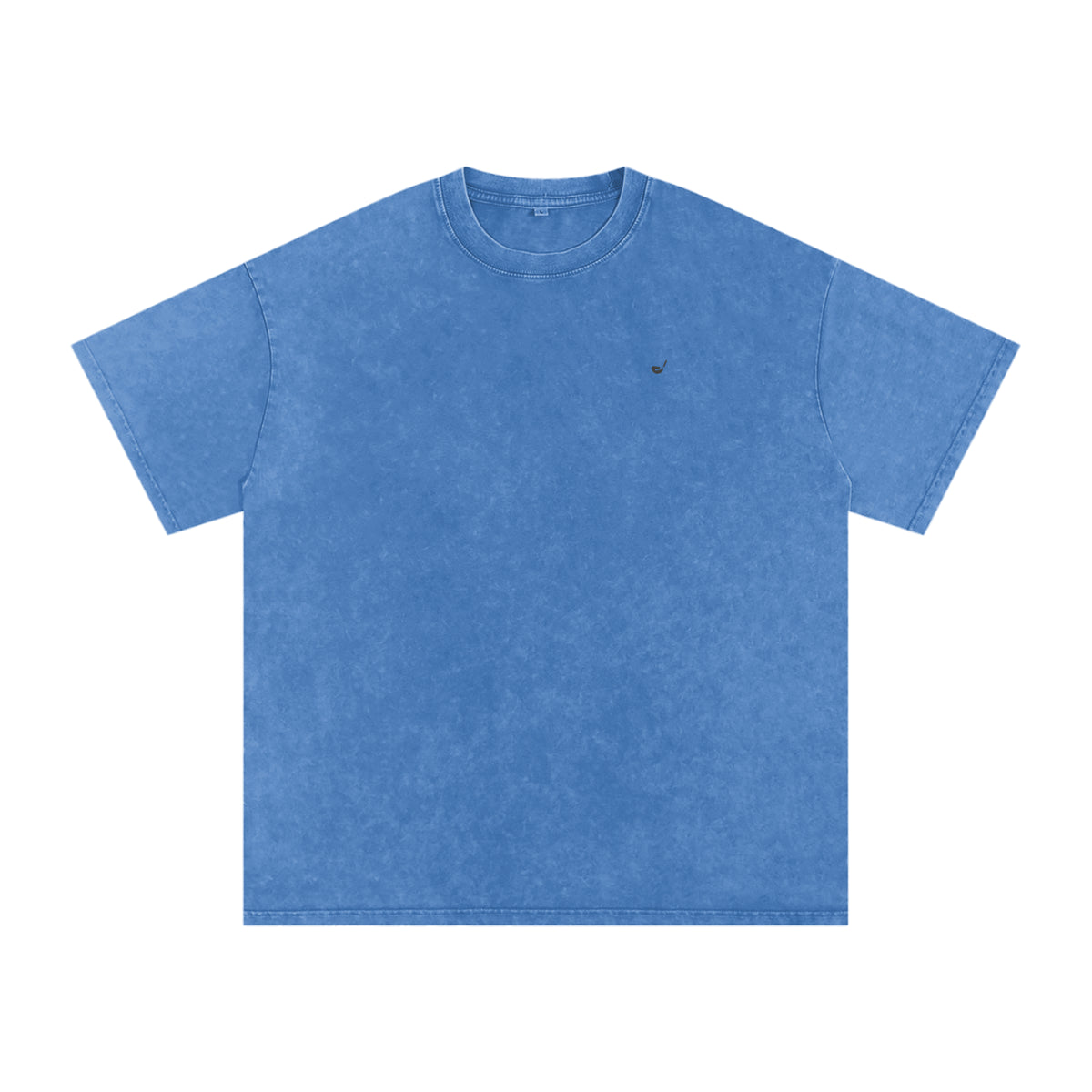 Snow Washed Oversized Cotton T-Shirt in Light Blue