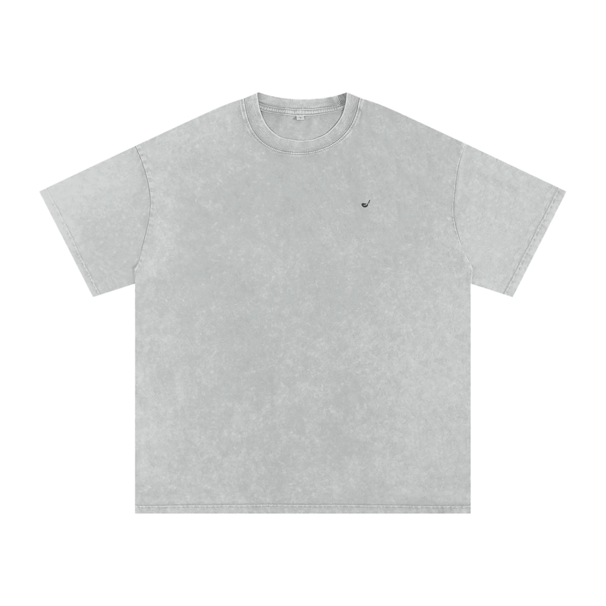 Snow Washed Oversized Cotton T-Shirt in Light Gray