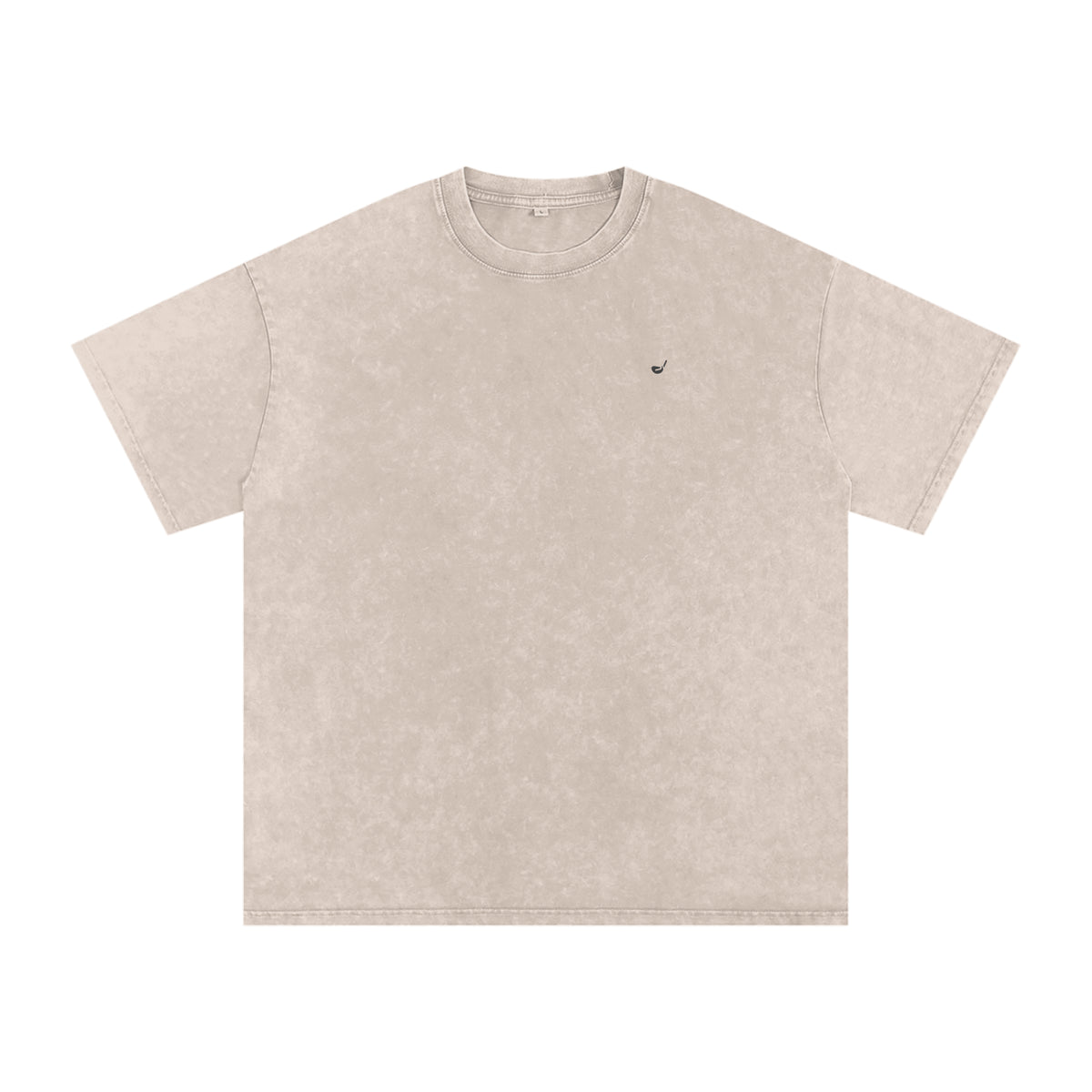 Snow Washed Oversized Cotton T-Shirt in Apricot