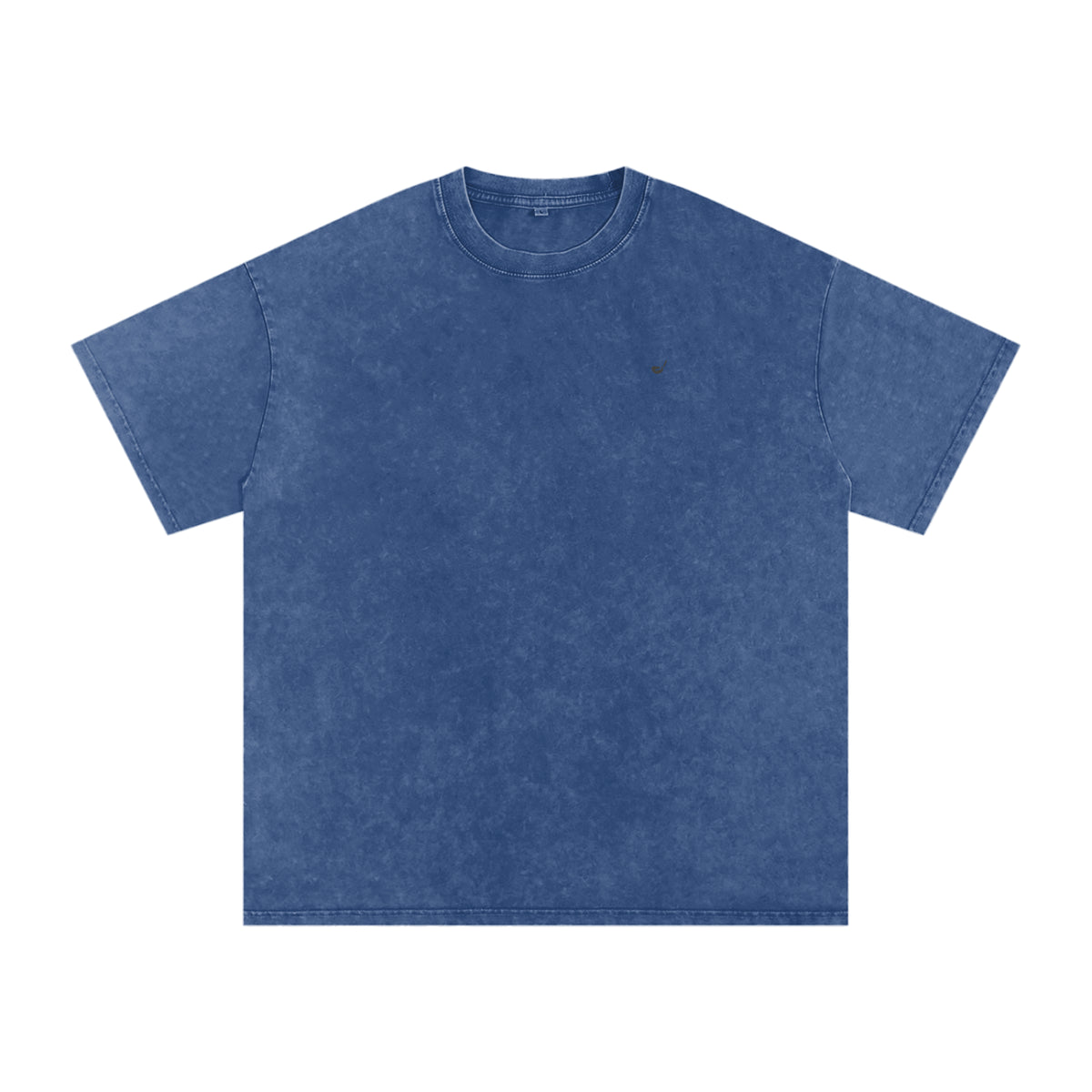 Snow Washed Oversized Cotton T-Shirt in Dark Blue