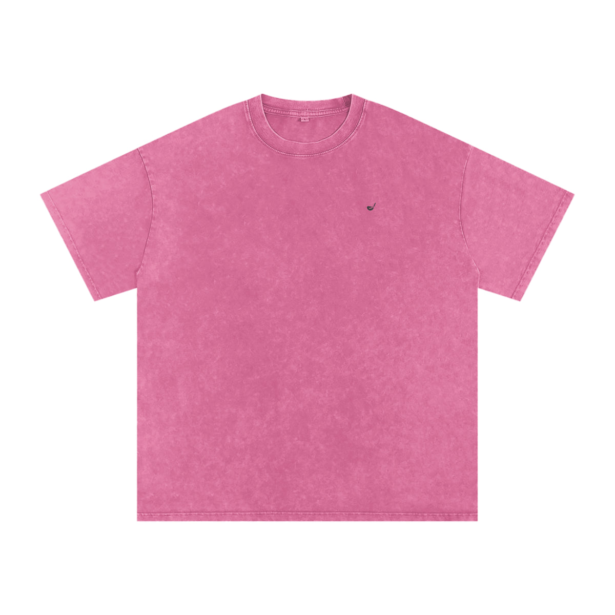 Snow Washed Oversized Cotton T-Shirt in Rose Red