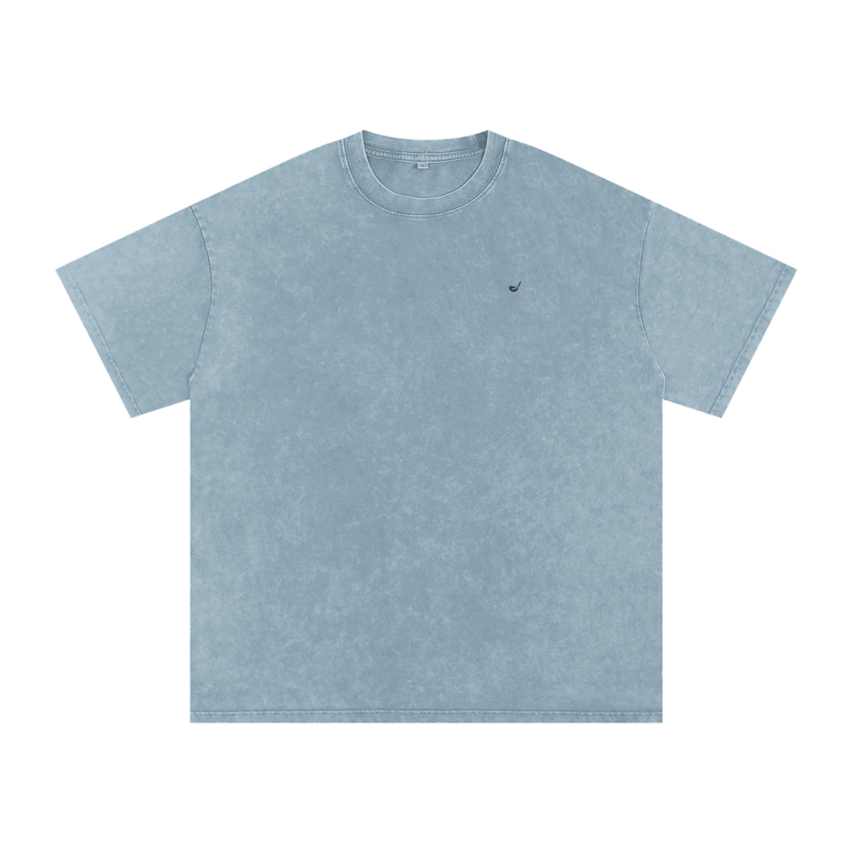 Snow Washed Oversized Cotton T-Shirt in Blue Jeans