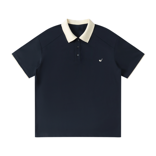 Contrast Collar Raglan Polo Shirt - Flipping Birdies