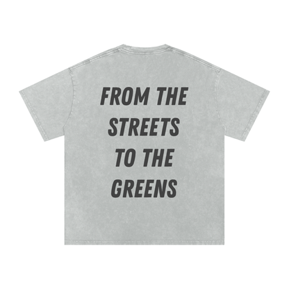 Snow Washed Oversized Cotton T-Shirt - Flipping Birdies