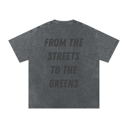 Snow Washed Oversized Cotton T-Shirt - Flipping Birdies