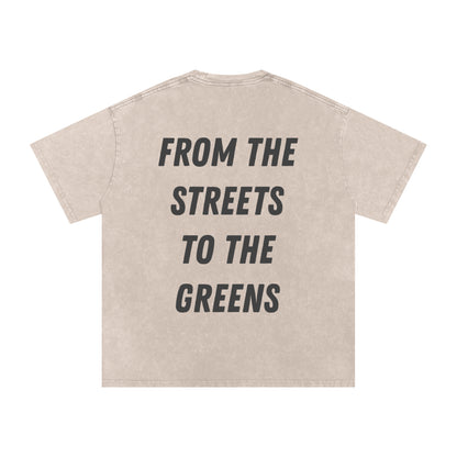 Snow Washed Oversized Cotton T-Shirt - Flipping Birdies
