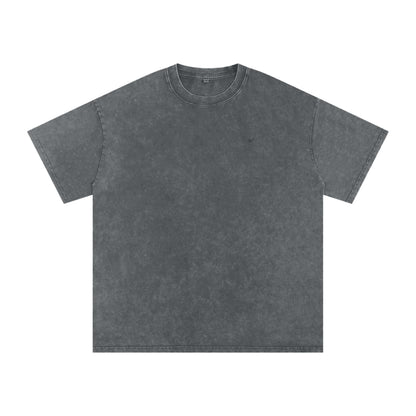 Snow Washed Oversized Cotton T-Shirt in Pirate Gray
