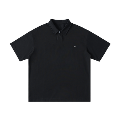 Loose Cotton Short-Sleeve Polo Shirt