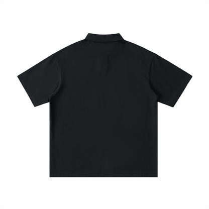 Loose Cotton Short-Sleeve Polo Shirt