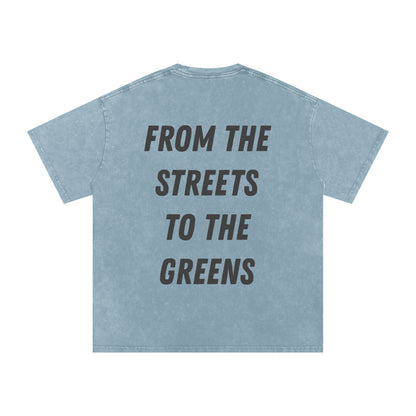 Snow Washed Oversized Cotton T-Shirt - Flipping Birdies
