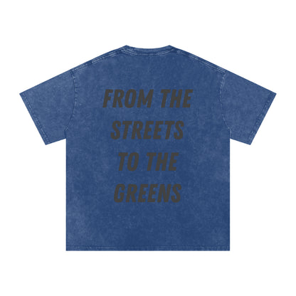 Snow Washed Oversized Cotton T-Shirt - Flipping Birdies