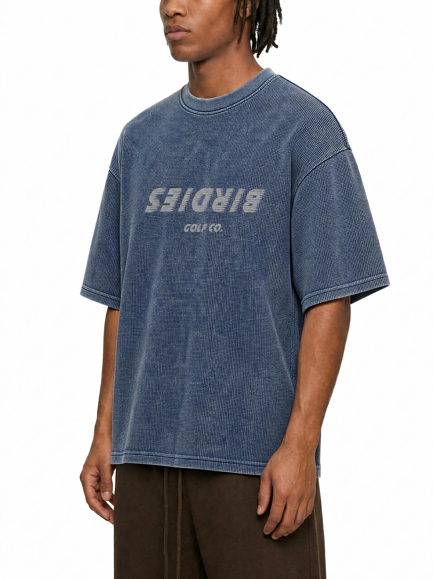 Short Cut Birdies Waffle Knit boxy Tee