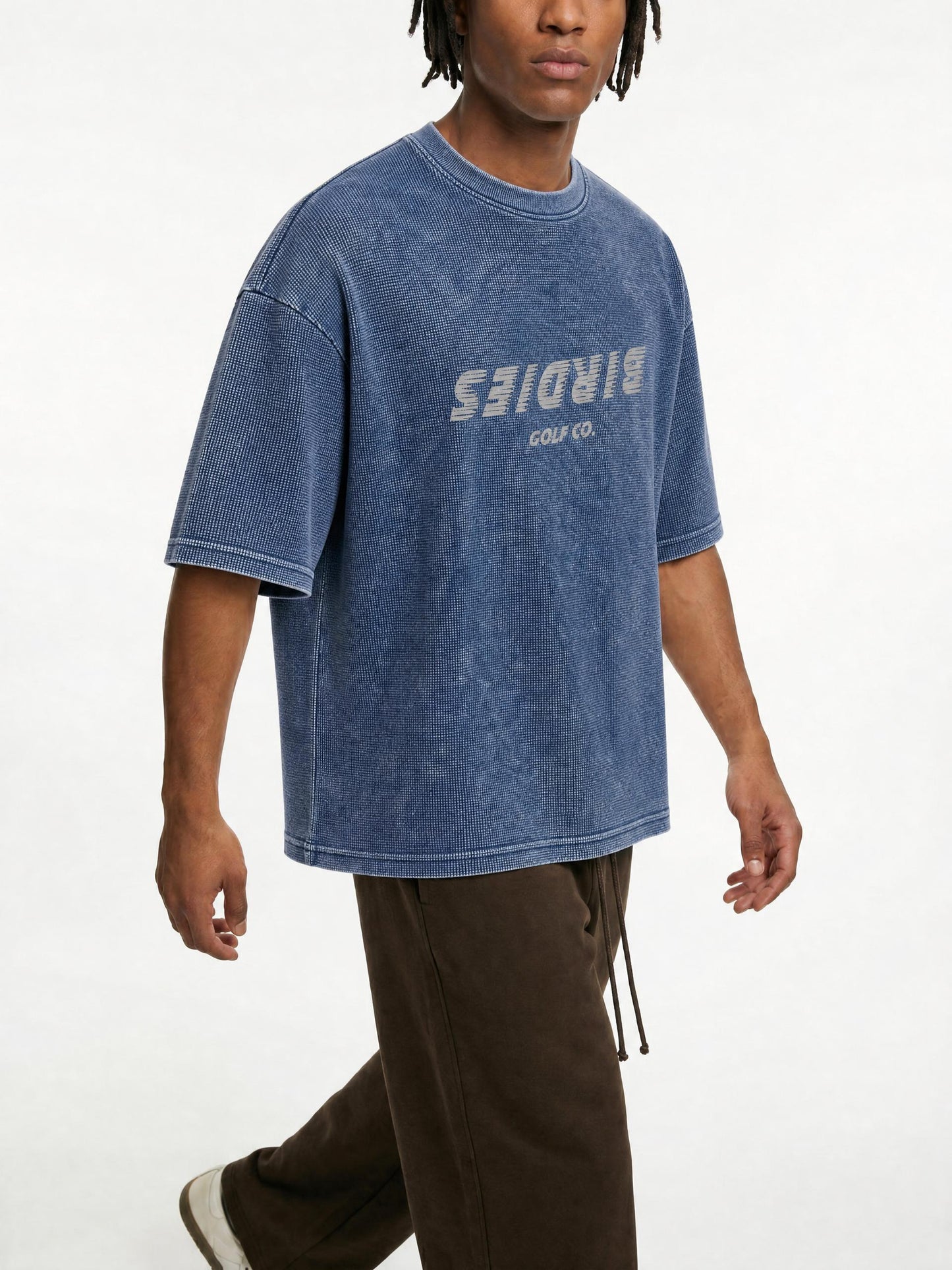 Short Cut Birdies Waffle Knit boxy Tee