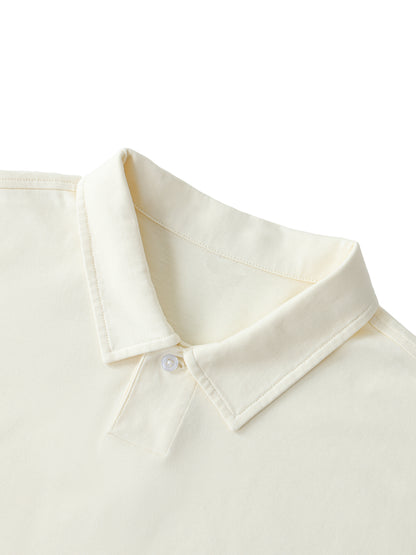 Loose Cotton Short-Sleeve Polo Shirt