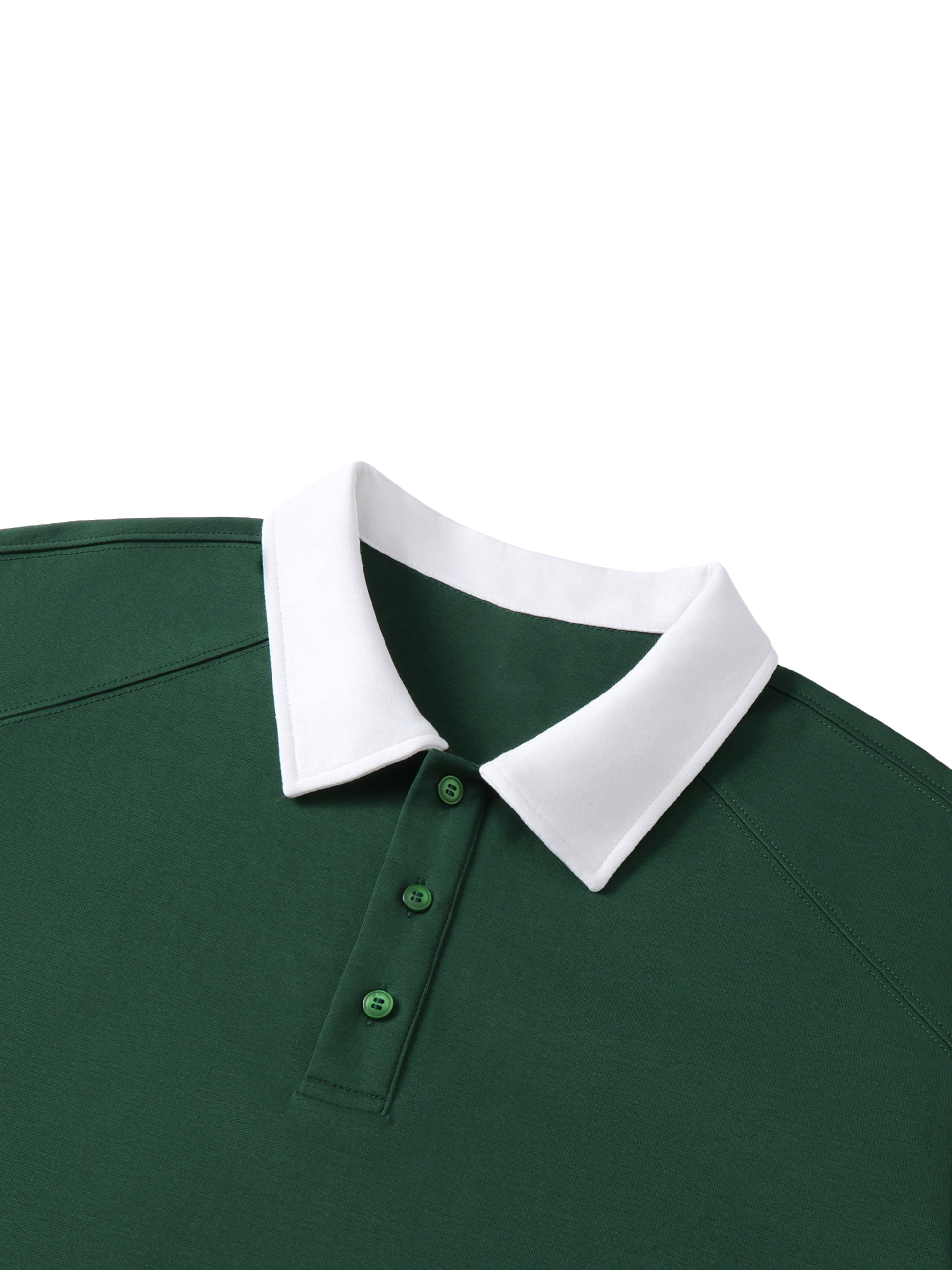 Contrast Collar Raglan Polo Shirt - Flipping Birdies